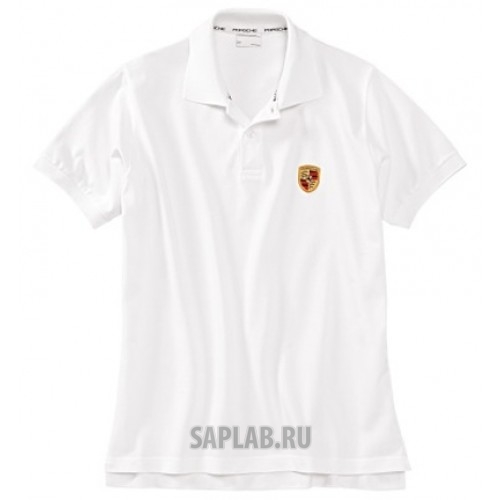 Купить Porsche WAP59100S0B Мужская рубашка-поло Porsche Men's Polo Shirt, Logo, White, артикул WAP59100S0B