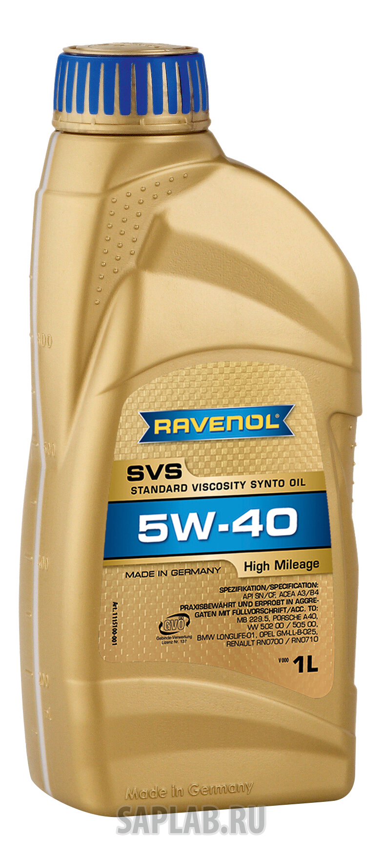Купить RAVENOL 4014835802827 Моторное масло Ravenol SVS Standard Viscosity Synto Oil SAE 5W-40 1л