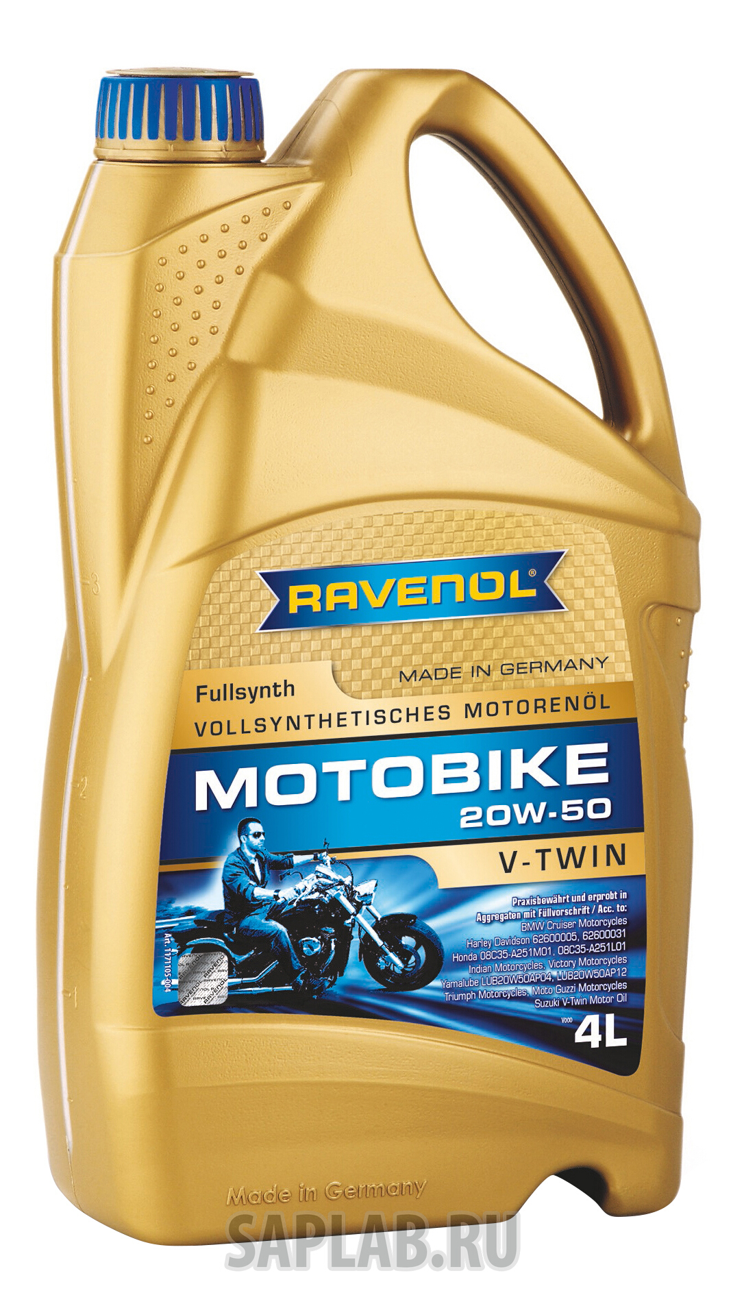 Купить RAVENOL 4014835803268 Моторное масло Ravenol Motobike V-Twin SAE 20W-50 4л
