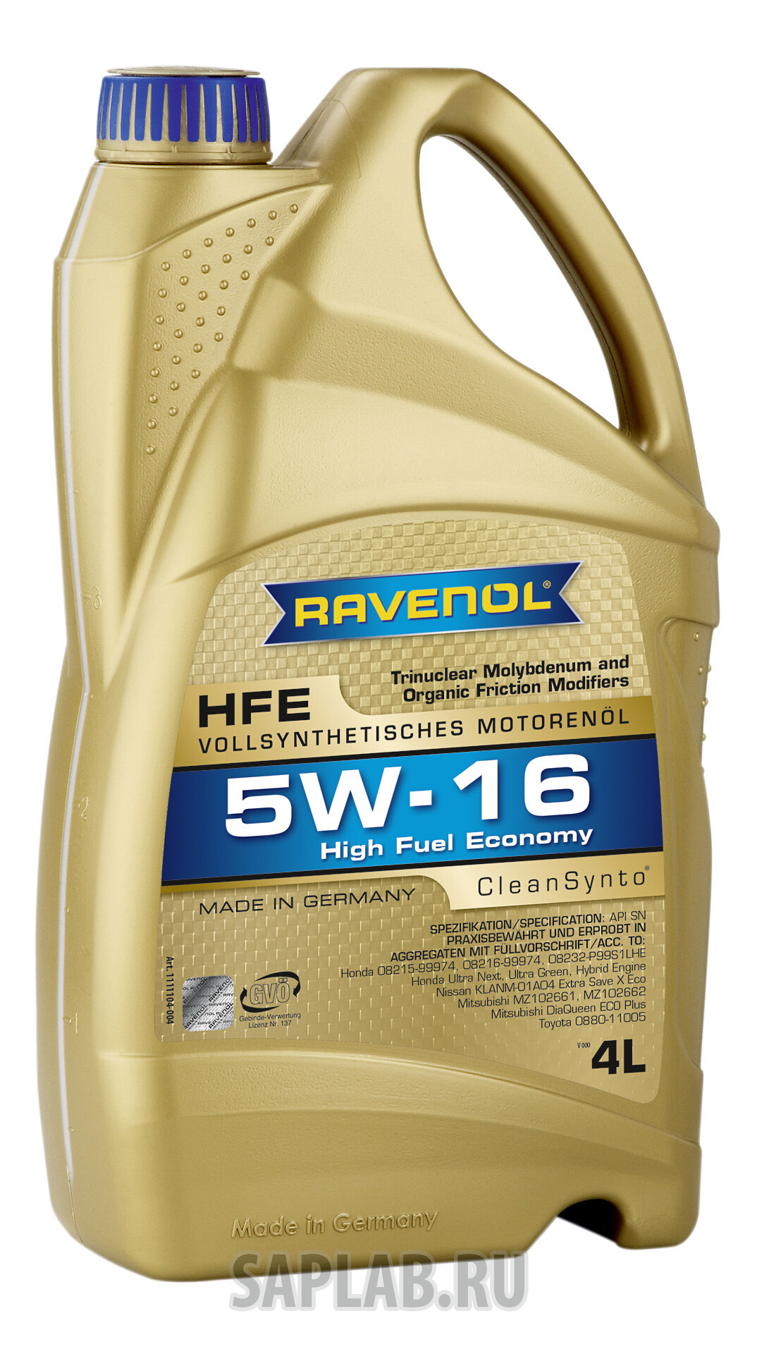 Купить RAVENOL 4014835812291 Моторное масло Ravenol High Fuel Economy HFE SAE 5W-16 4л