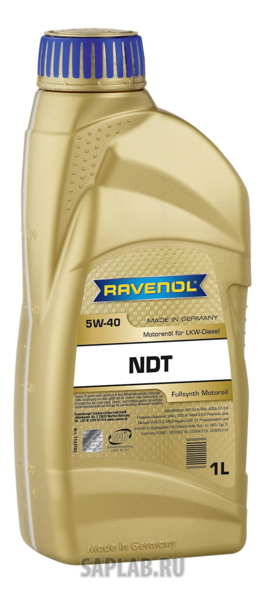 Купить RAVENOL 4014835839656 Моторное масло Ravenol NDT SAE 5W-40 1л