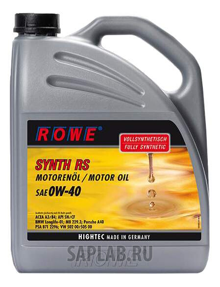 Купить ROWE 2002040403 Моторное масло Rowe Hightec Synt RS 0W-40 4л