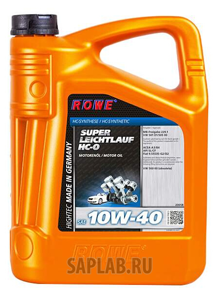 Купить ROWE 20058005003 ROWE Hightec Super Leichtlauf HC-O 10W-40 5л