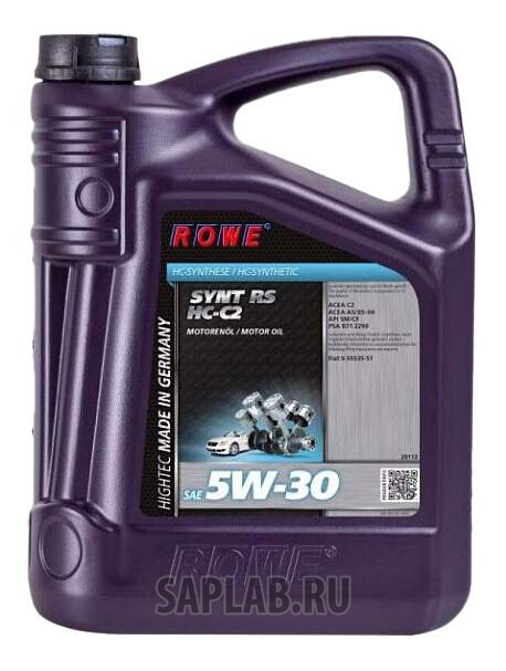 Купить ROWE 20113005003 Моторное масло Rowe Hightec Synt RS HC-C2 5W-30 5л