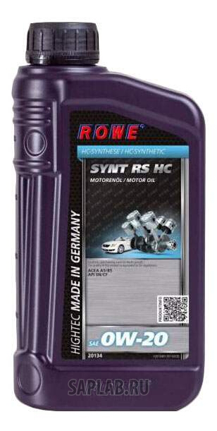 Купить ROWE 20134001003 Моторное масло Rowe Hightec Synt RS HC 0W-20 1л
