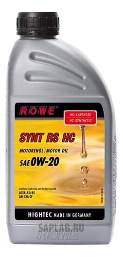 Купить ROWE 2013417303 Моторное масло Rowe Hightec Synt RS HC SAE 0W-20 1л