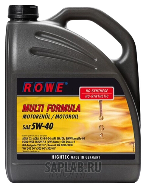 Купить ROWE 20138005003 Моторное масло Rowe Hightec Multi Formula 5W-40 5л