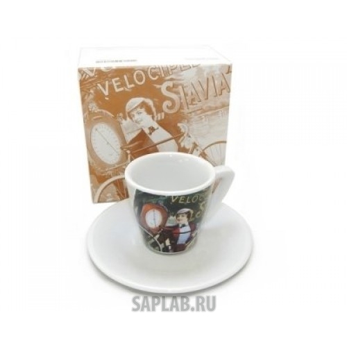 Купить Skoda 000069601AR Чашка с блюдцем для эспрессо Skoda Espresso Cup, Bike Slavia, артикул 000069601AR