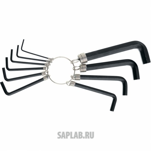 Купить SPARTA 112665 Набор ключей имбусовых HEX, 1,5–10 мм, CrV, 10шт.,оксидированные, на кольце// SPARTA