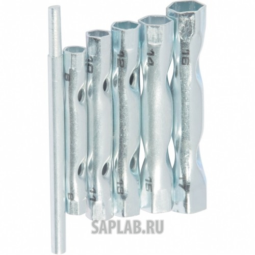 Купить SPARTA 137405 Набор ключей-трубок торцевых, 8 х 17 мм, вороток, оцинкованные, 6 шт.// SPARTA
