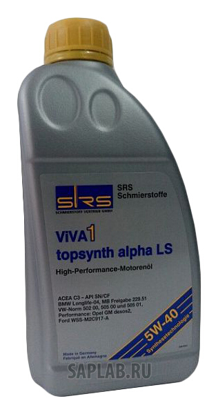 Купить SRS 7945 Моторное масло SRS Viva 1 Topsynth Alpha LS 5W-40 1л