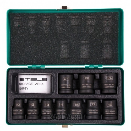 Купить STELS 13997 Набор шестигранных ударных торцевых головок 1/2, 10-24 мм, 10 шт, Stels