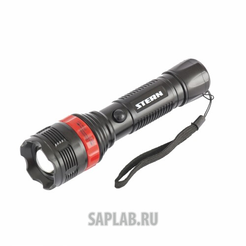 Купить STERN 90572 Фонарь бытовой, пластик, 3W LED, ремешок, зум, 3 режима 100%-50%-строб, 3хААА// Stern