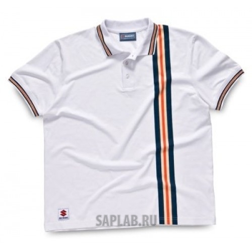 Купить SUZUKI 990F0STPM100S Мужская рубашка поло Suzuki Men’s Striped Casual Polo Shirt, White