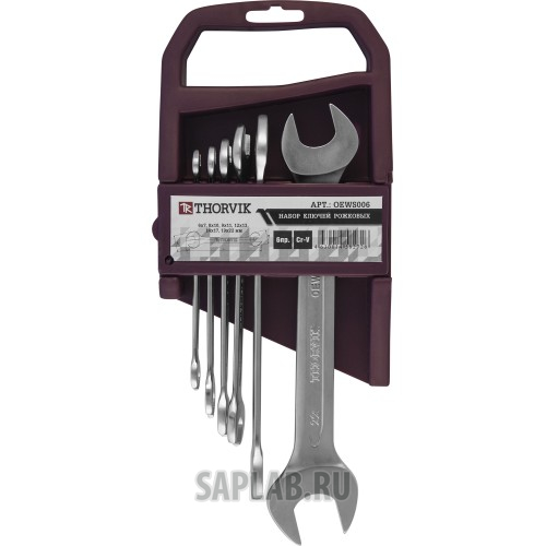 Купить THORVIK OEWS006 OEWS006 Набор ключей рожковых на пластиковом держателе 6-22 мм, 6 предметов