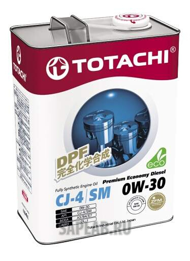 Купить TOTACHI 4562374690790 Моторное масло Totachi Premium Economy Diesel Fully Synthetic CJ-4/SM 0W-30 4л
