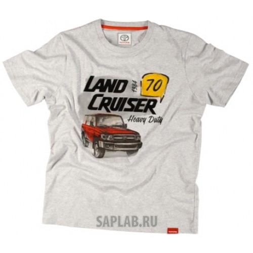 Купить TOYOTA TMHRTTCM02S Футболка мужская Toyota Men's T-Shirt, Land Cruiser 70, Grey, артикул TMHRTTCM02S