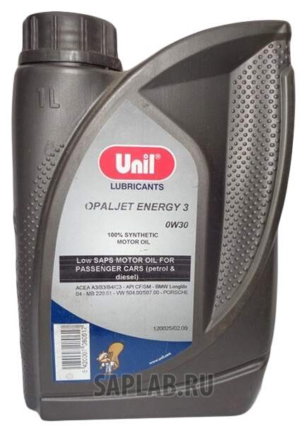Купить UNIL 9167 Моторное масло Unil Opaljet Energy 3 0W-30 1л