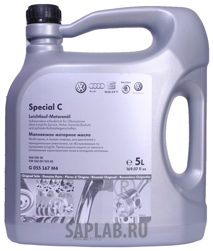 Купить VAG G055167M4 Моторное масло VAG VW Special C 0W-30 5л