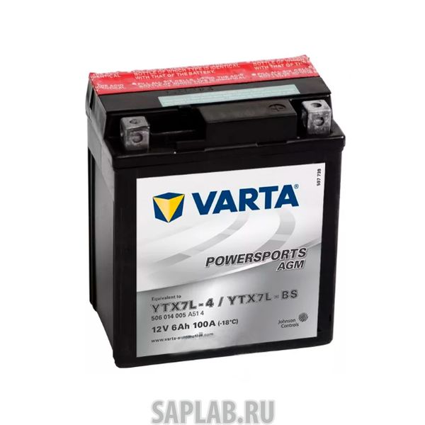 Купить VARTA 506014005 Аккумуляторная батарея Евро 6ah 100a 114/71/131 Ytx7l-Bs Moto Varta 506014005