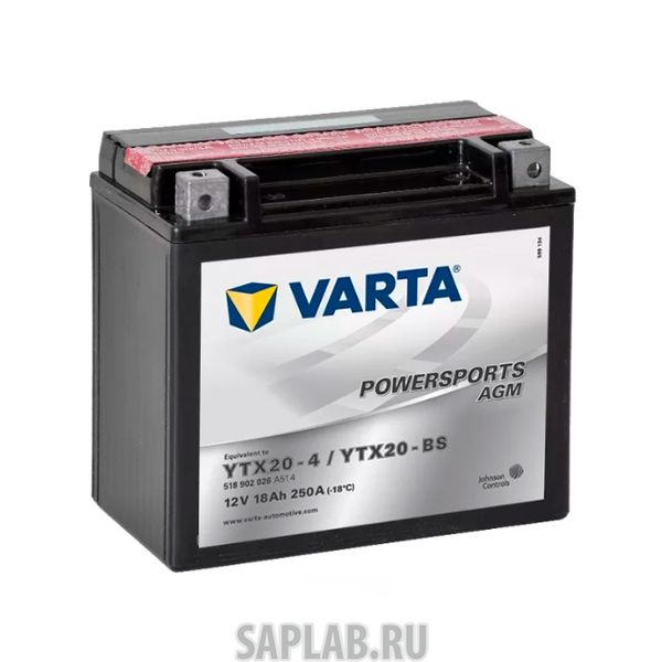 Купить VARTA 518902026 Аккумуляторная Батарея Powersports Agm [12v 18ah 250a B00] Varta 518902026