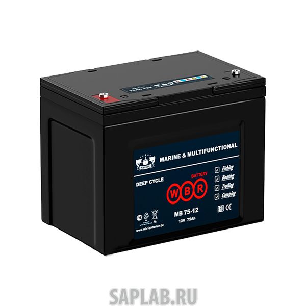 Купить WBR MB7512 Аккумулятор для лодок WBR MB 75-12 12V 75Ah AGM (залит и готов к применению)