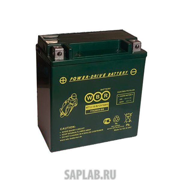 Купить WBR MT1218B Аккумулятор мотоциклетный WBR MT 12-18B YTX20CH-BS 12V 18Ah AGM