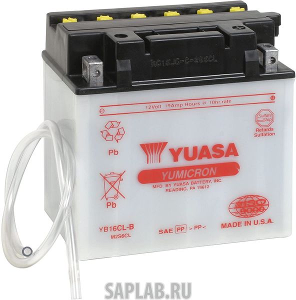 Купить YUASA YB16CLB Аккумулятор Yuasa YB16CL-B 12В 19Ач 240CCA 176x101x177 мм Обратная (-+)