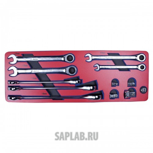 Купить МАСТАК 521311 Набор комбинированных ключей с трещоткой, ложемент, 11 предметов, МАСТАК