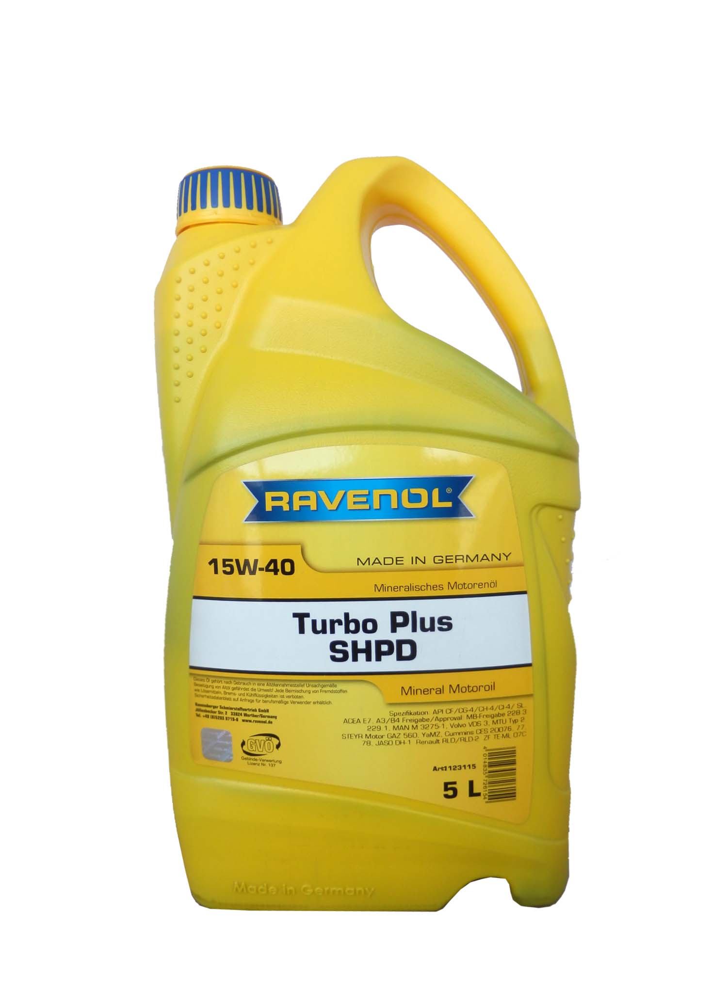 Купить RAVENOL 4014835726154 Моторное масло Ravenol Turbo plus SHPD 15W-40 5л