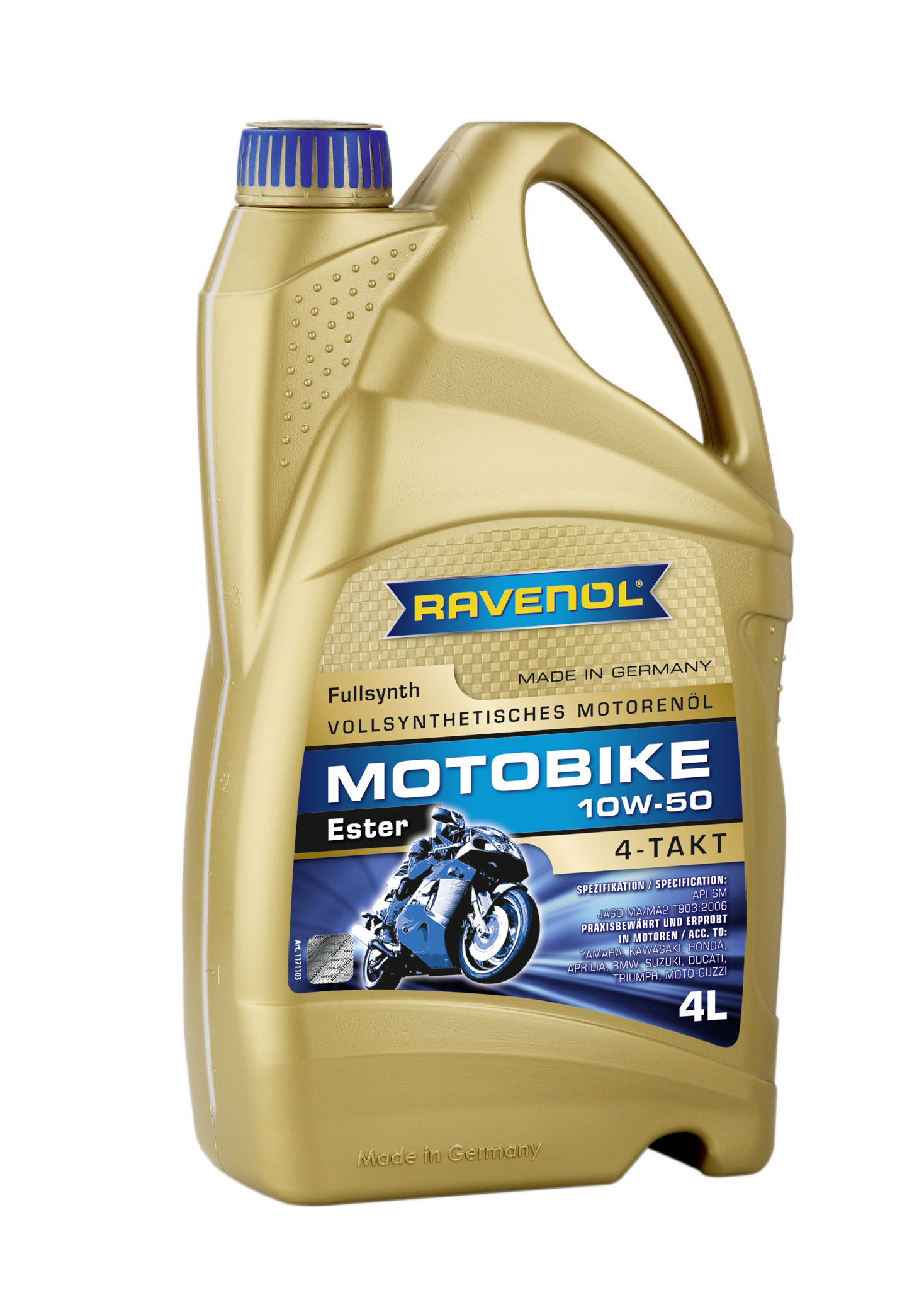 Купить RAVENOL 4014835730892 Моторное масло Ravenol Motobike 4-T Ester 10W-50 4л
