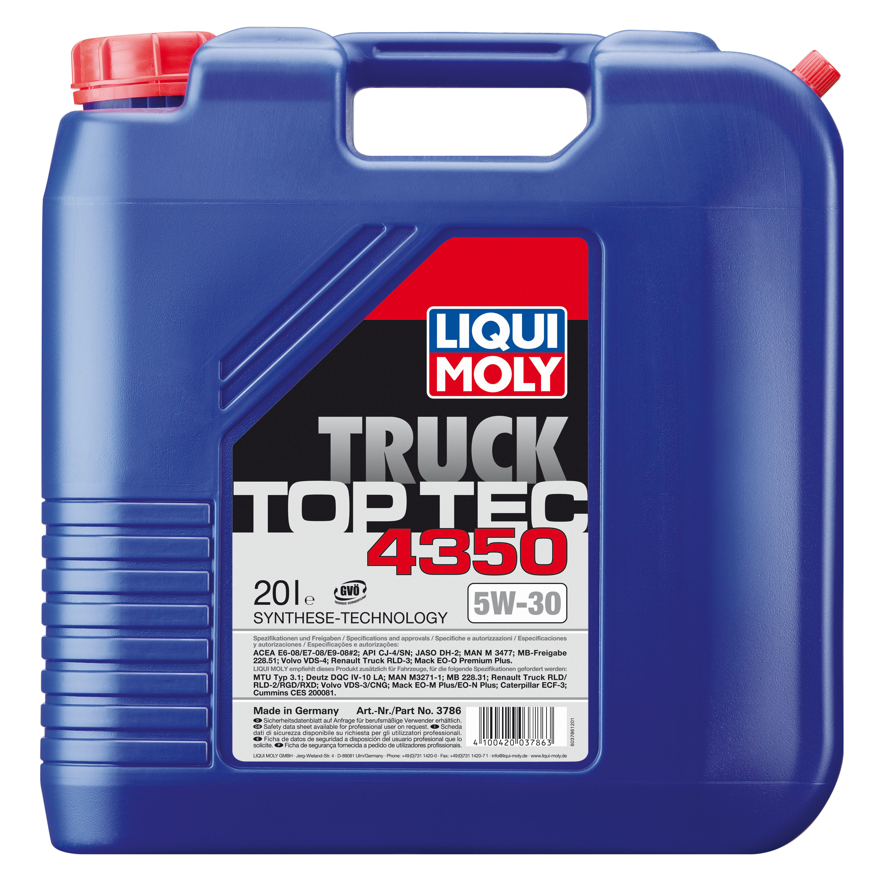 Купить LIQUI MOLY 3786 Моторное масло Liqui moly Top Tec Truck 4350 5W-30 20л