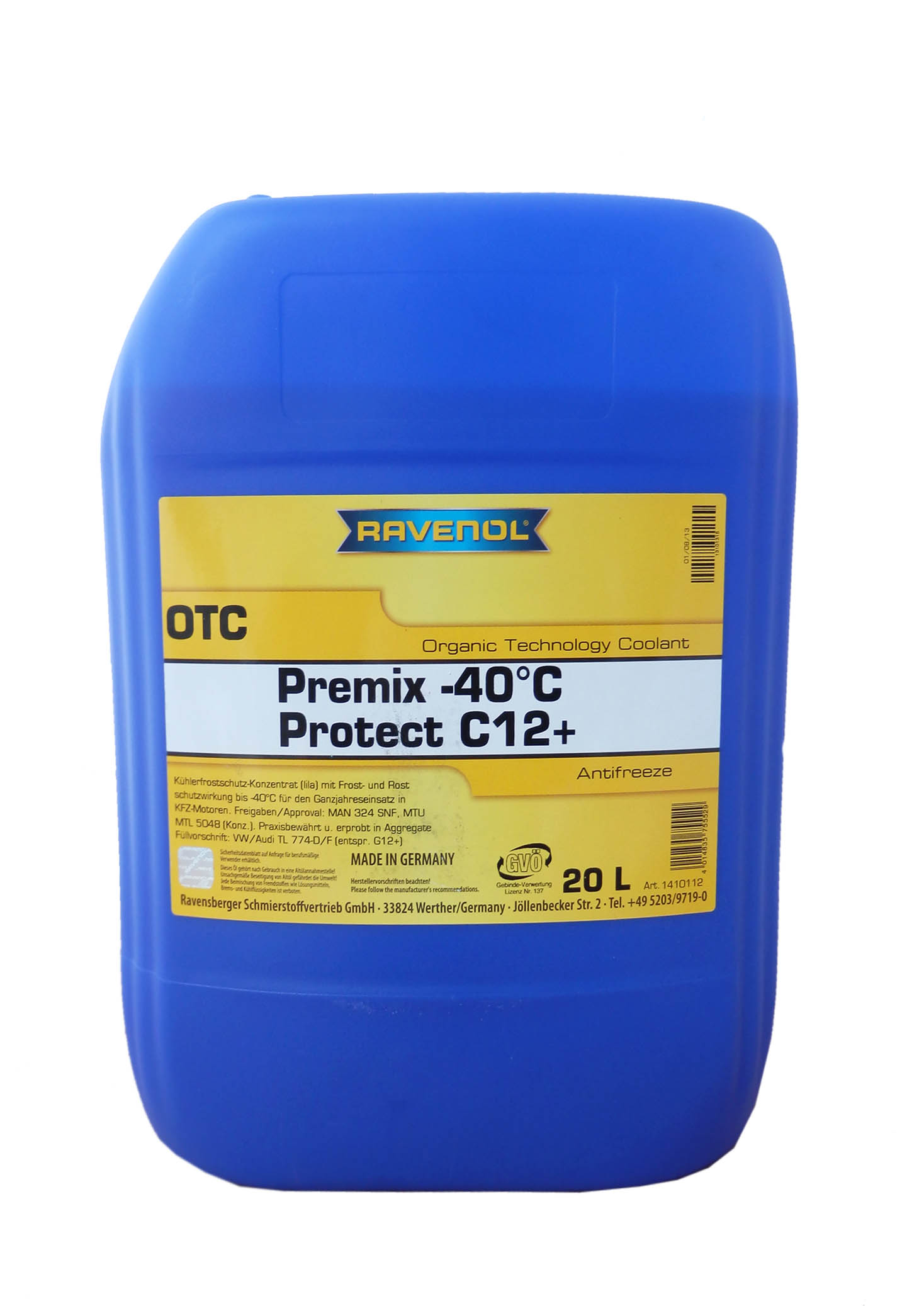 Купить Ravenol 4014835755529 Антифриз готовый к прим. лила OTC Organic Techn.Coolant Premix -40°C (20л)