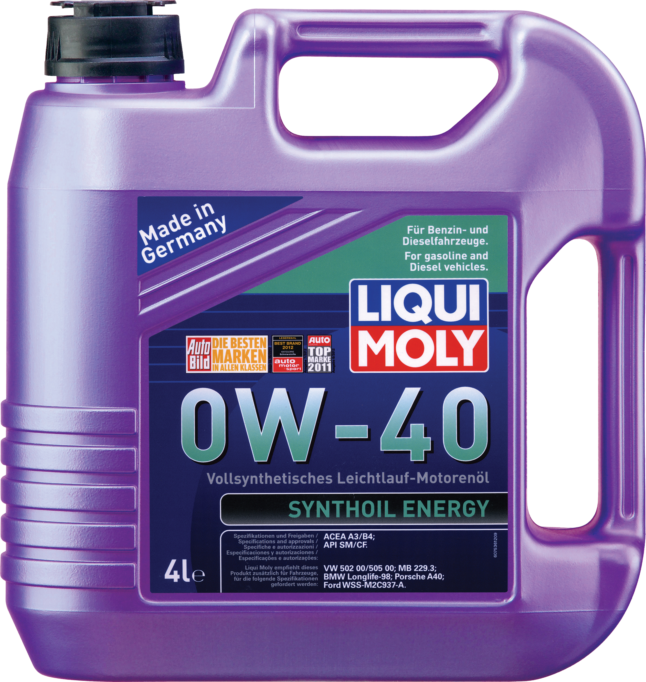 Купить LIQUI MOLY 7536 Моторное масло Liqui moly Synthoil Energy 0W-40 4л