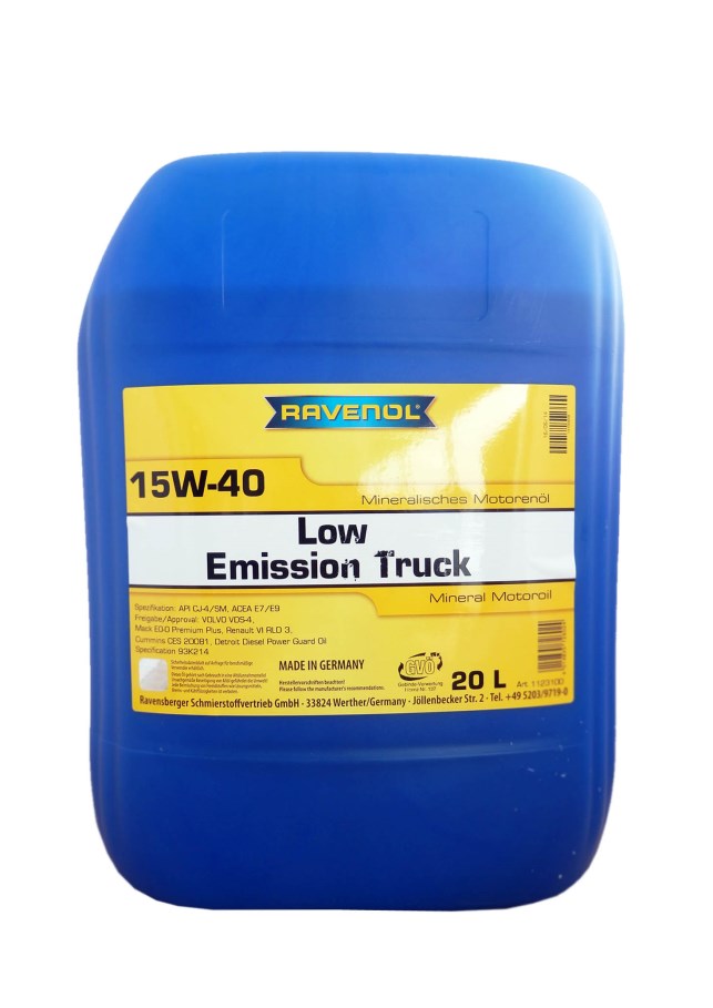 Купить RAVENOL 4014835726024 Моторное масло Ravenol Low Emission Truck SAE 15W-40 20л