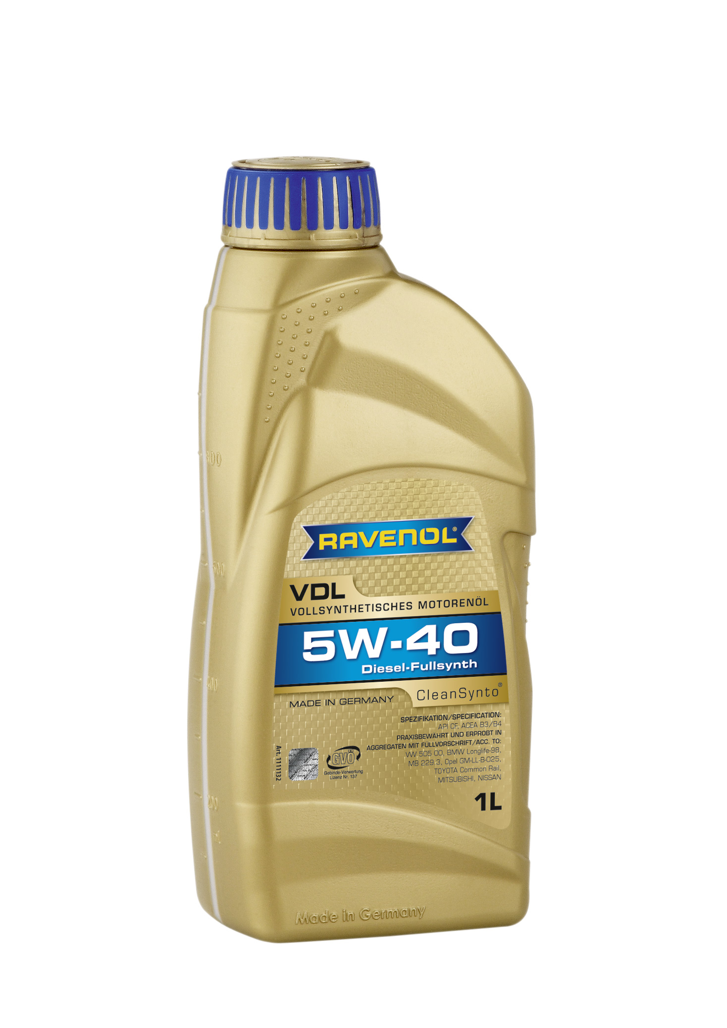 Купить RAVENOL 4014835723719 Моторное масло Ravenol VDL SAE 5W-40 1л